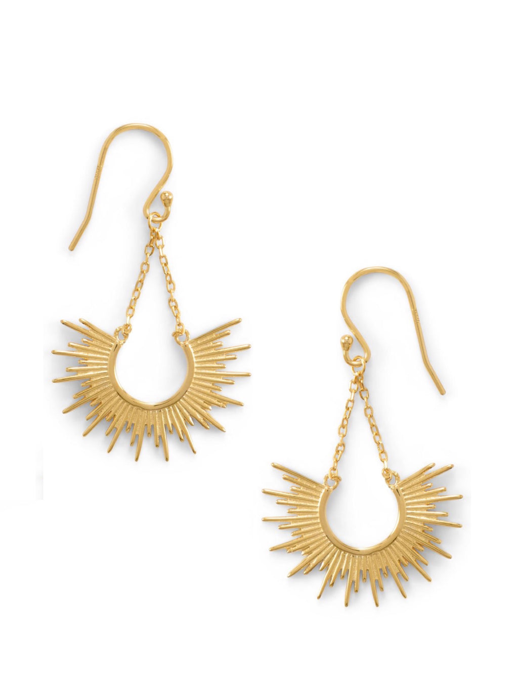 18k Gold Sunburst Earrings