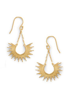 18k Gold Sunburst Earrings