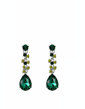 18k Gold Multi Green Drop Earrings