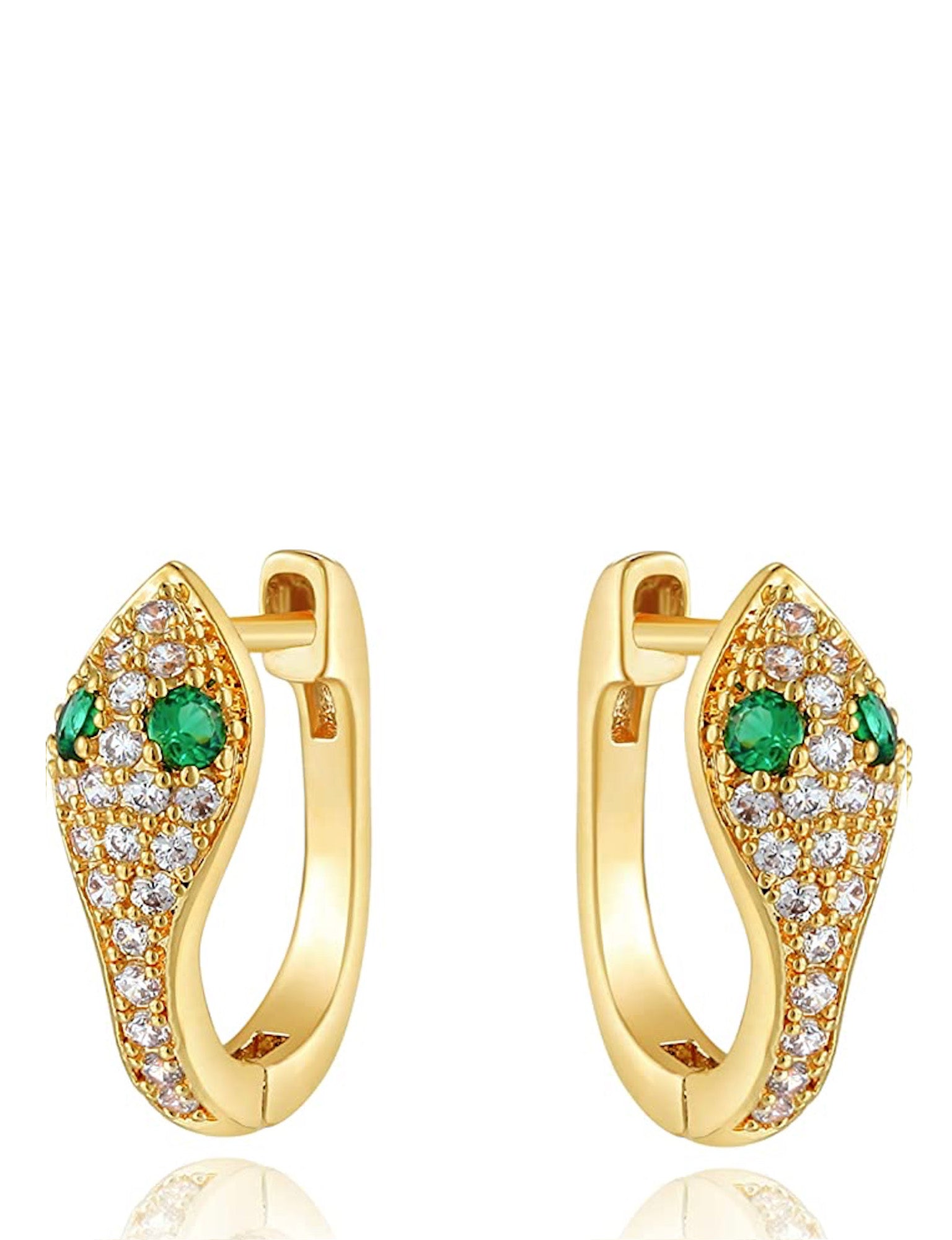 18k Gold Embellished Motif Earrings