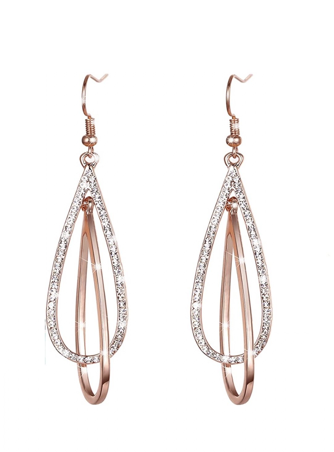 18K Rose Gold Oval Link Earrings