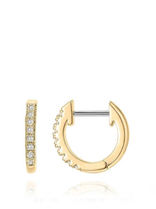 18k Gold Cz Huggie Earrings