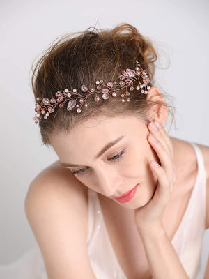 Rose Gold Pearl & Crystal Hair Piece