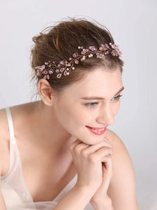 Rose Gold Pearl & Crystal Hair Piece