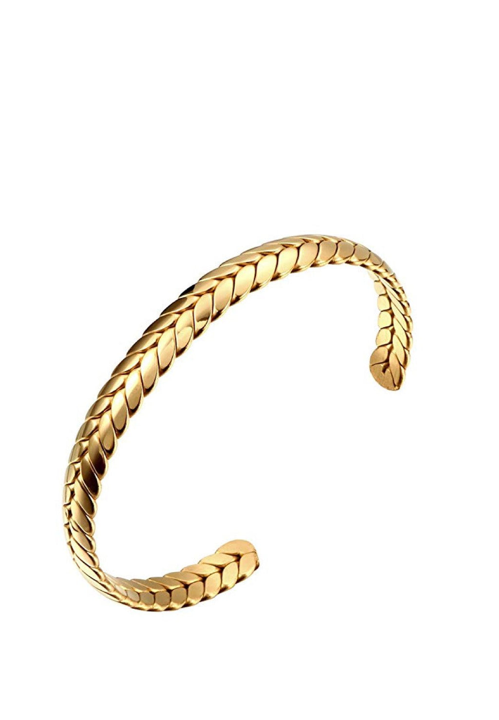 18K Gold Textured Cuff Bangle