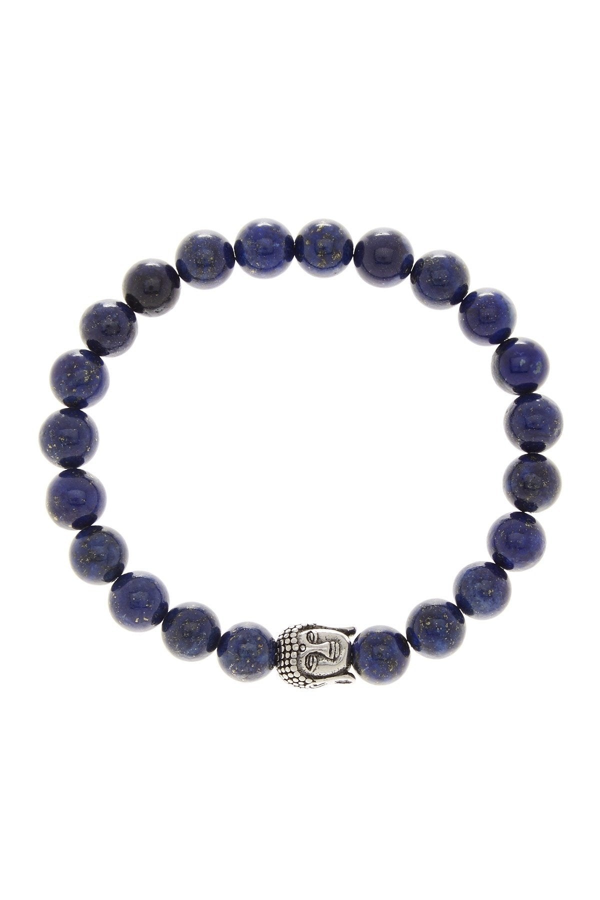 Lapis Buddha Bracelet in Silver