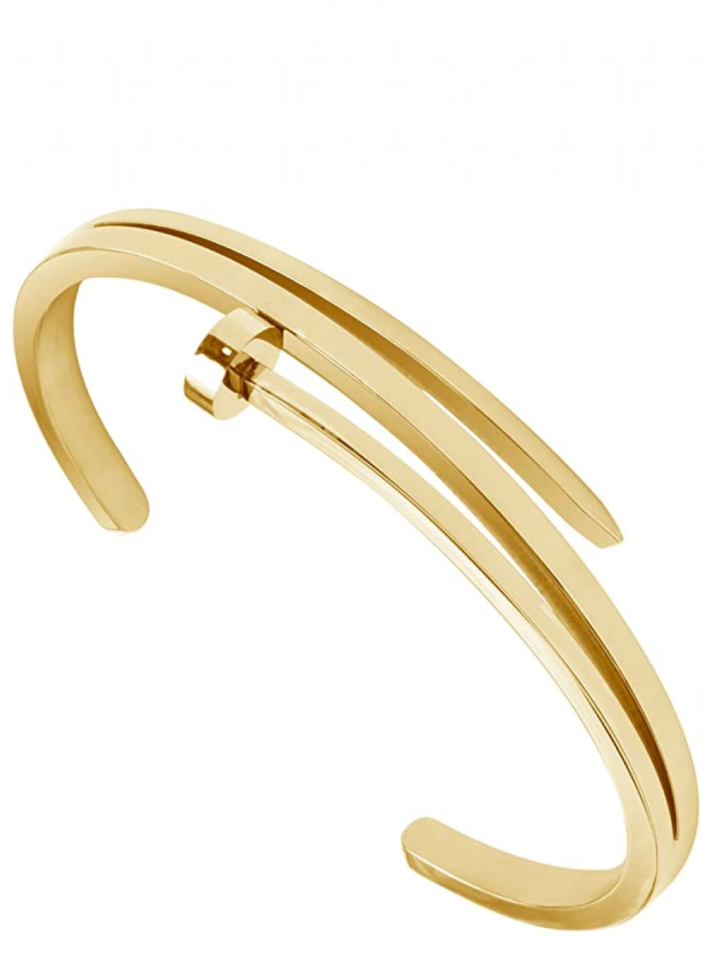 18k Gold Multi Row Modern Cuff Bangle - Liv Oliver