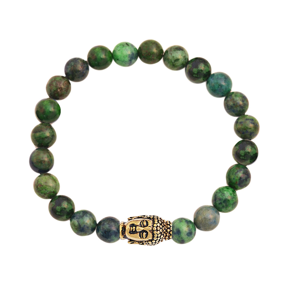 18K Jade & Carved Buddha Bracelet