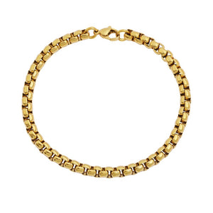 18K Gold Box Link Bracelet
