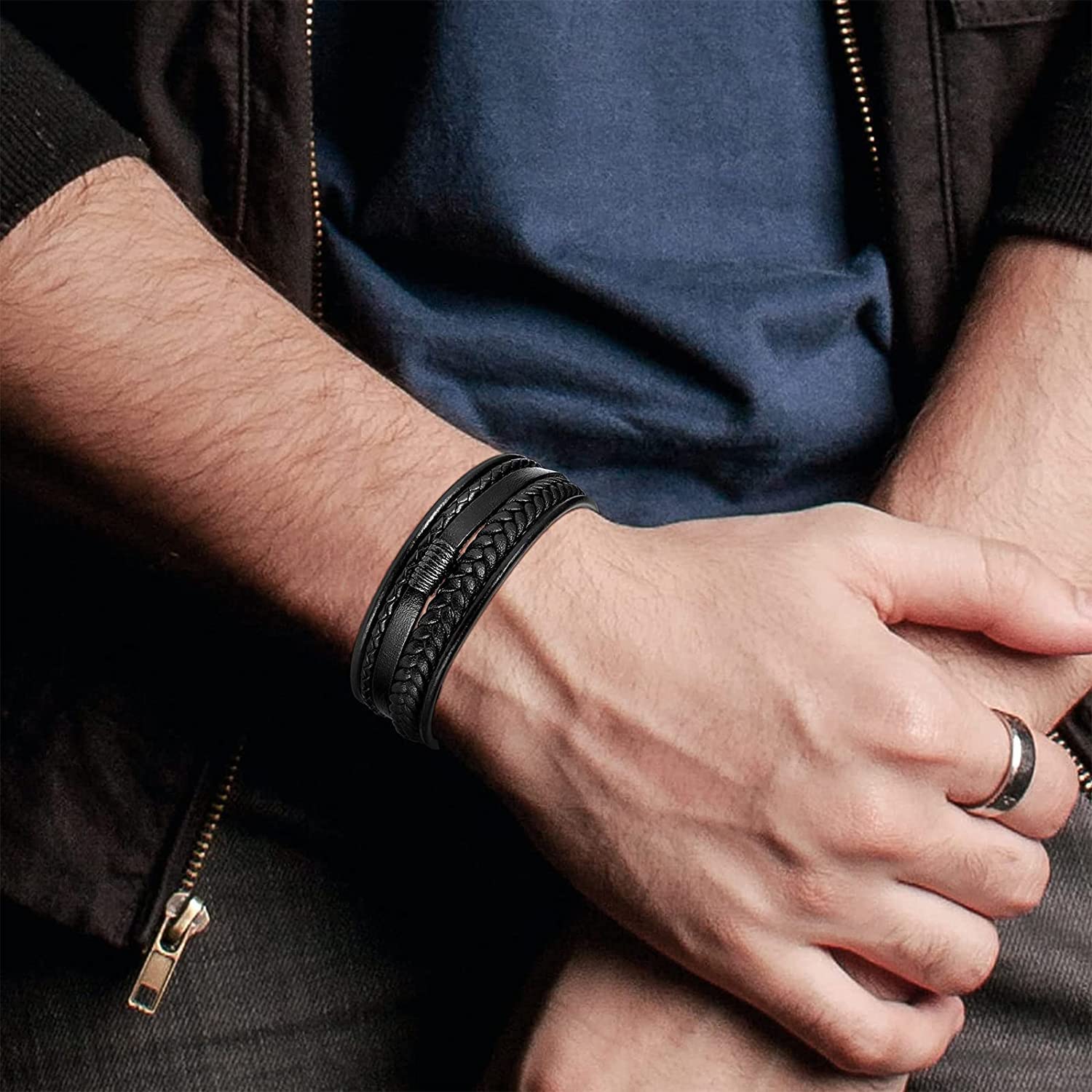 Black Plated Multi Row Bracelet