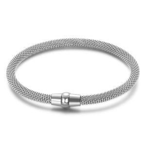 Silver Mesh Magnetic Clasp Bracelet