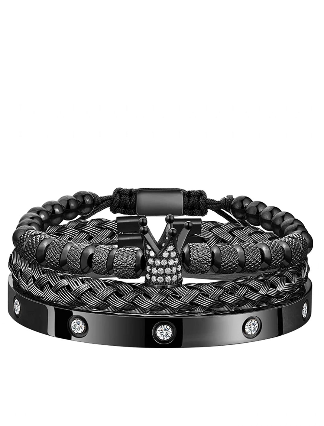 Black plated Cz Bracelet Set