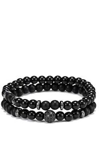 Black Onyx Cz Bracelet Set