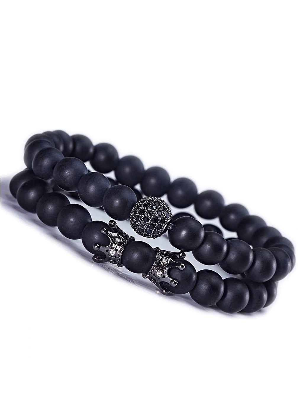 Matte Black Cz Bracelet Set