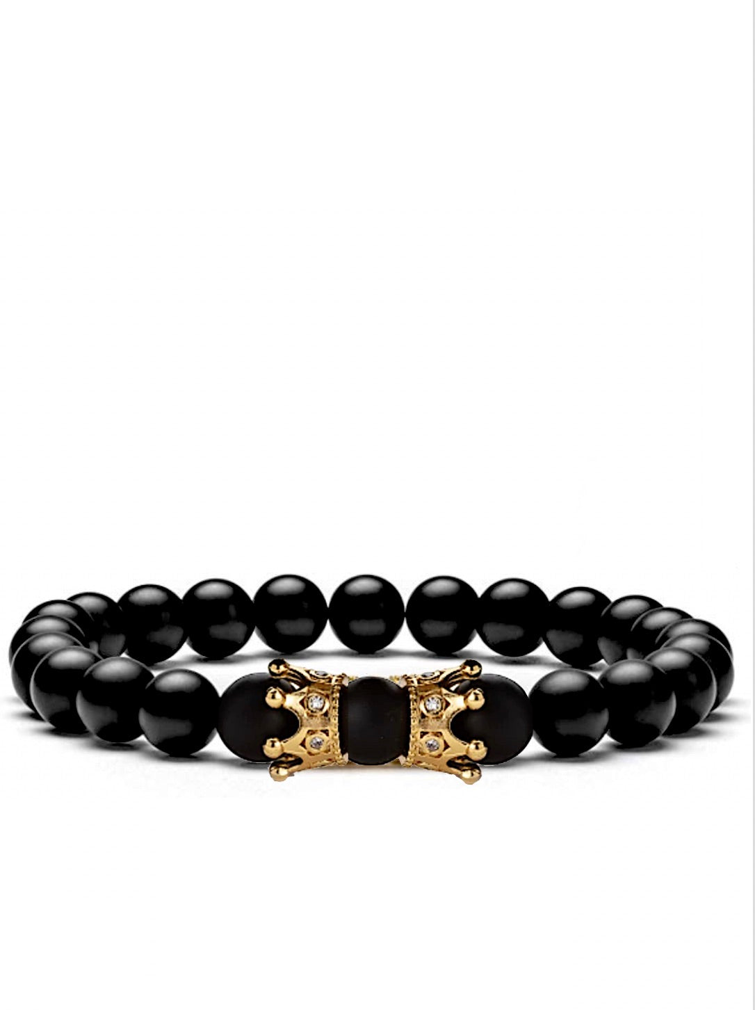 18k Gold Black Onyx Cz Bracelet