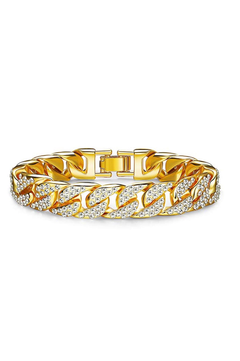 18k Gold Link Cz Bracelet