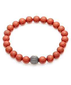 Sterling Silver Red Jasper Carved Bracelet