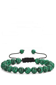 Green Malachite Gemstone Adjustable Bracelet