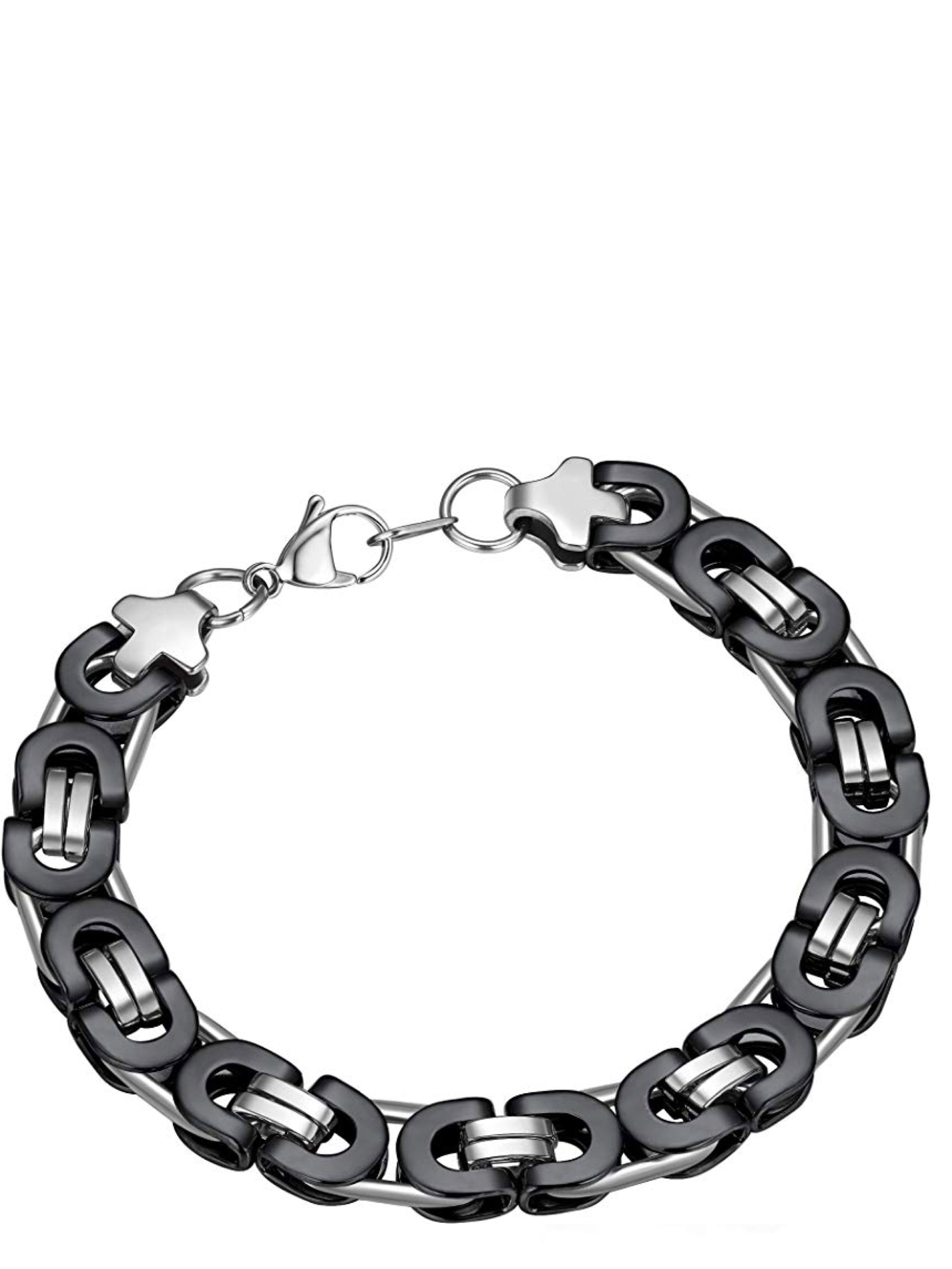 Silver & Black two Tone Bracelet