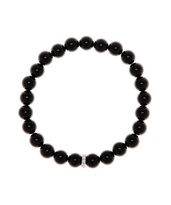 Silver Cz & Onyx Bracelet