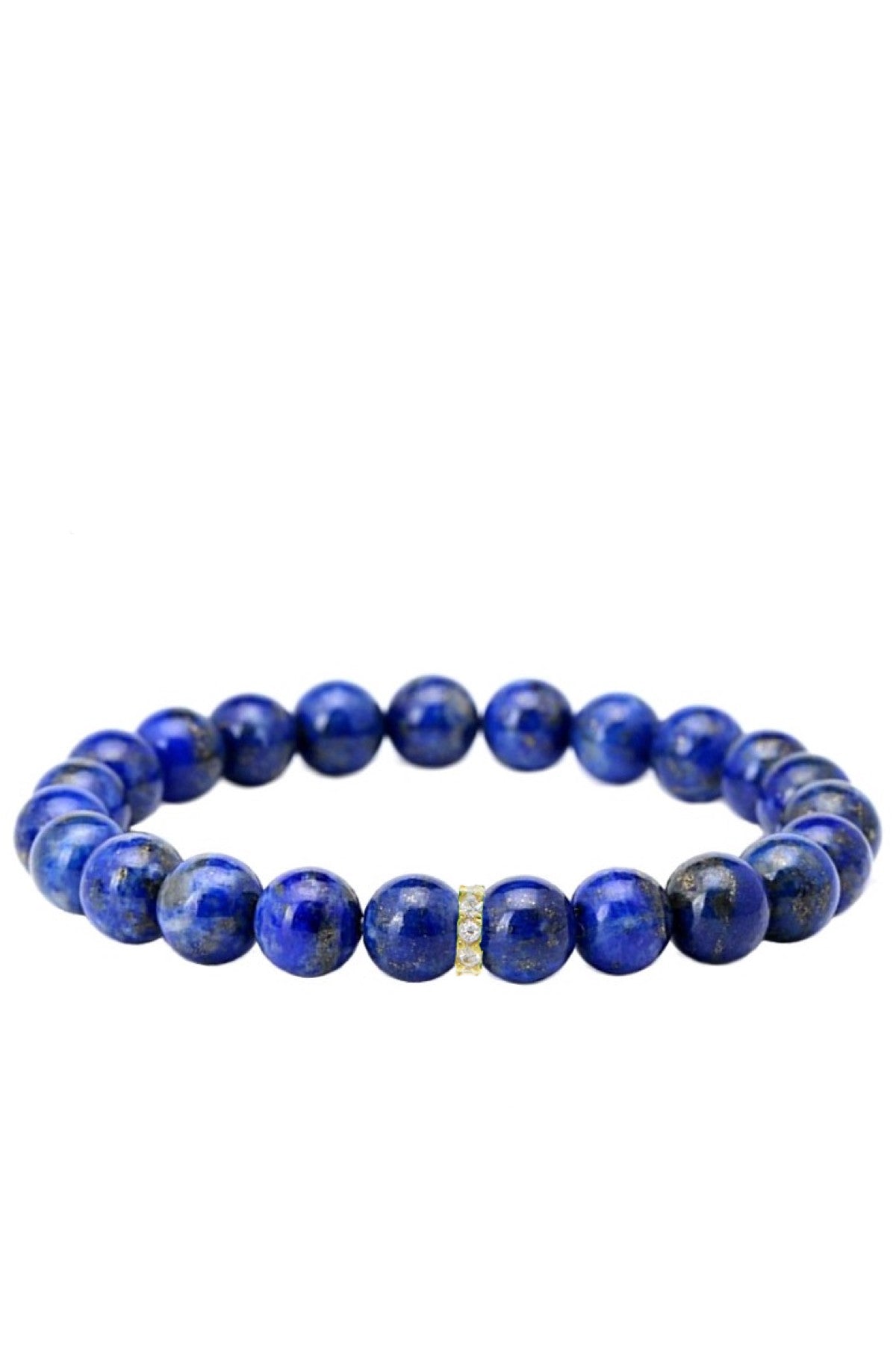18K Gold Lapis Cz Bracelet