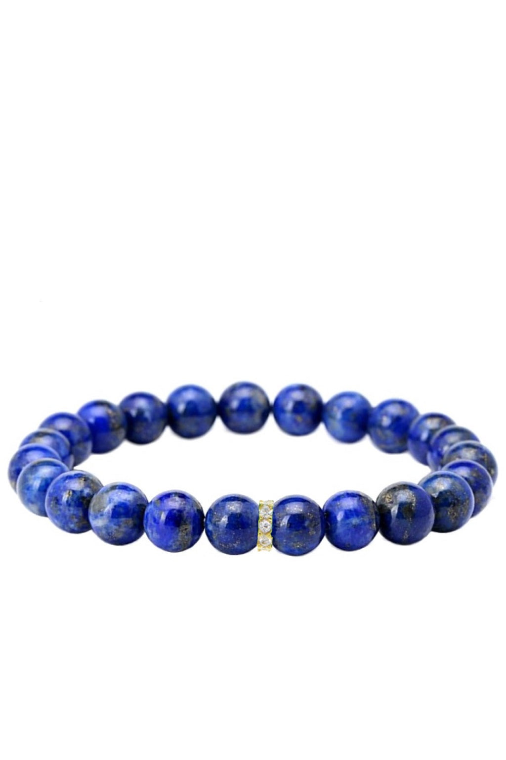 18K Gold Lapis Cz Bracelet