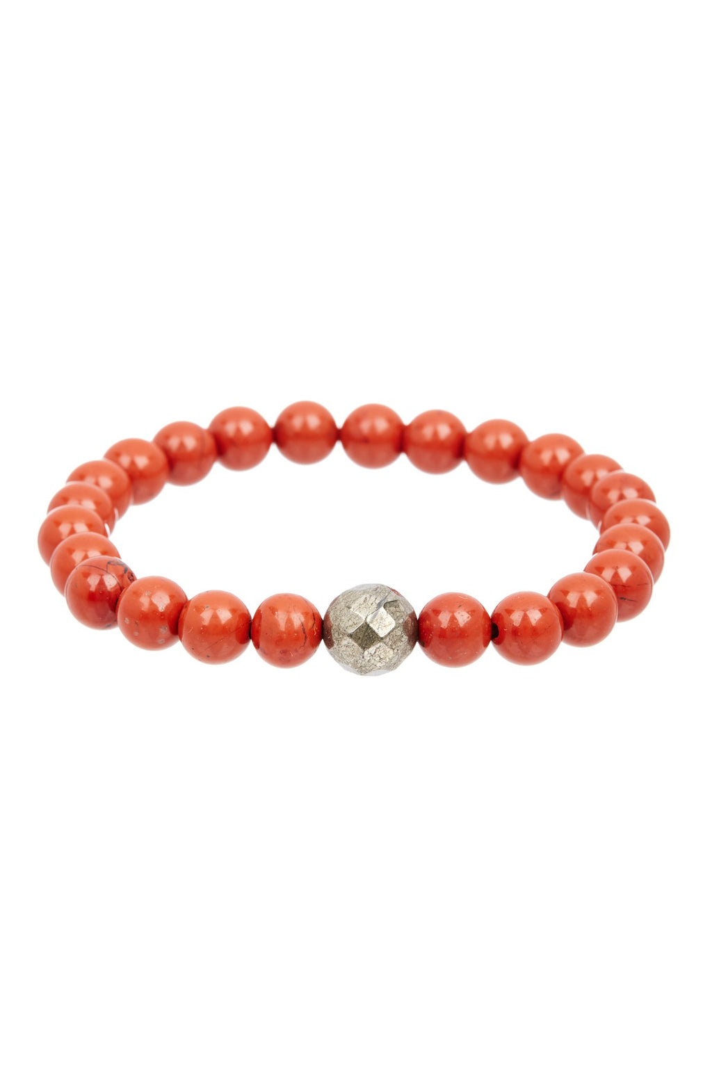 Red Jasper Faceted Silver Bracelet
