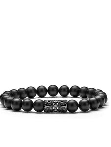 Black Plated Matte Onyx Cz Bracelet