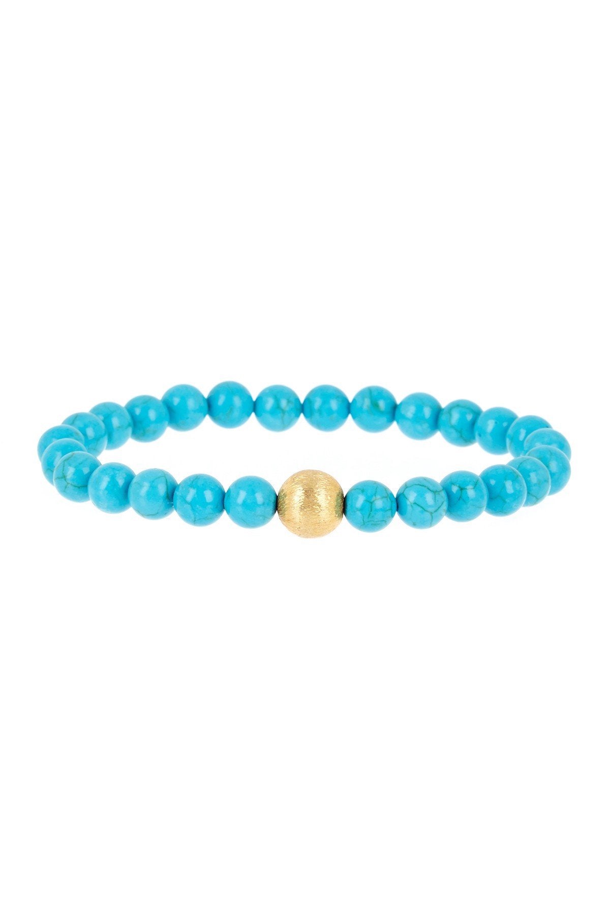 18K Matte Gold Plated Turquoise Bracelet