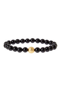 18K Matte Gold Plated Onyx Bracelet