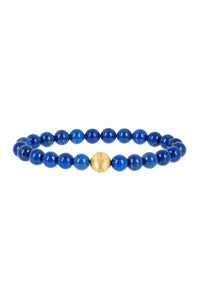 18k Matte Gold Blue Lapis Bracelet
