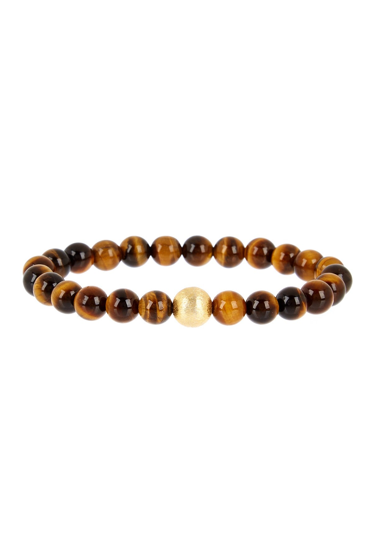 18k Matte Gold Tiger Eye Bracelet