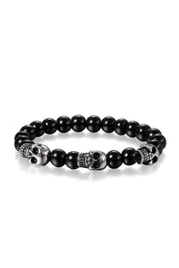 Black multi Skull Silver Bracelet