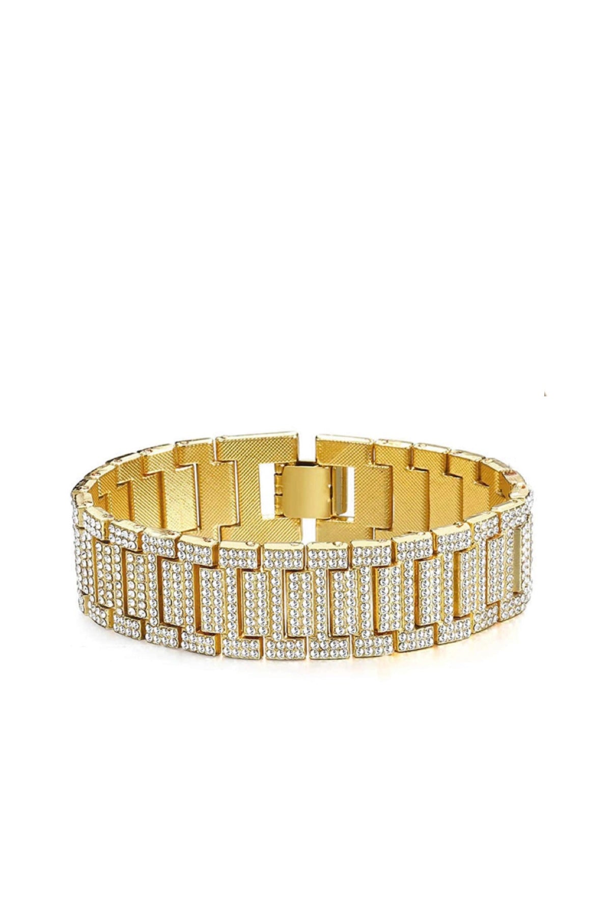 18K Gold Link Cz Bracelet