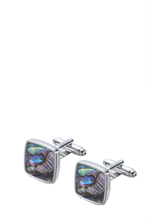 Silver Multi Shell Cushion Shape Cufflinks