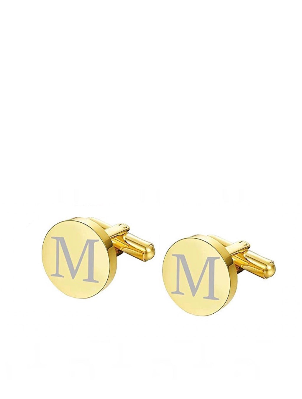 18K Gold Initial "M" Cufflinks - Liv Oliver