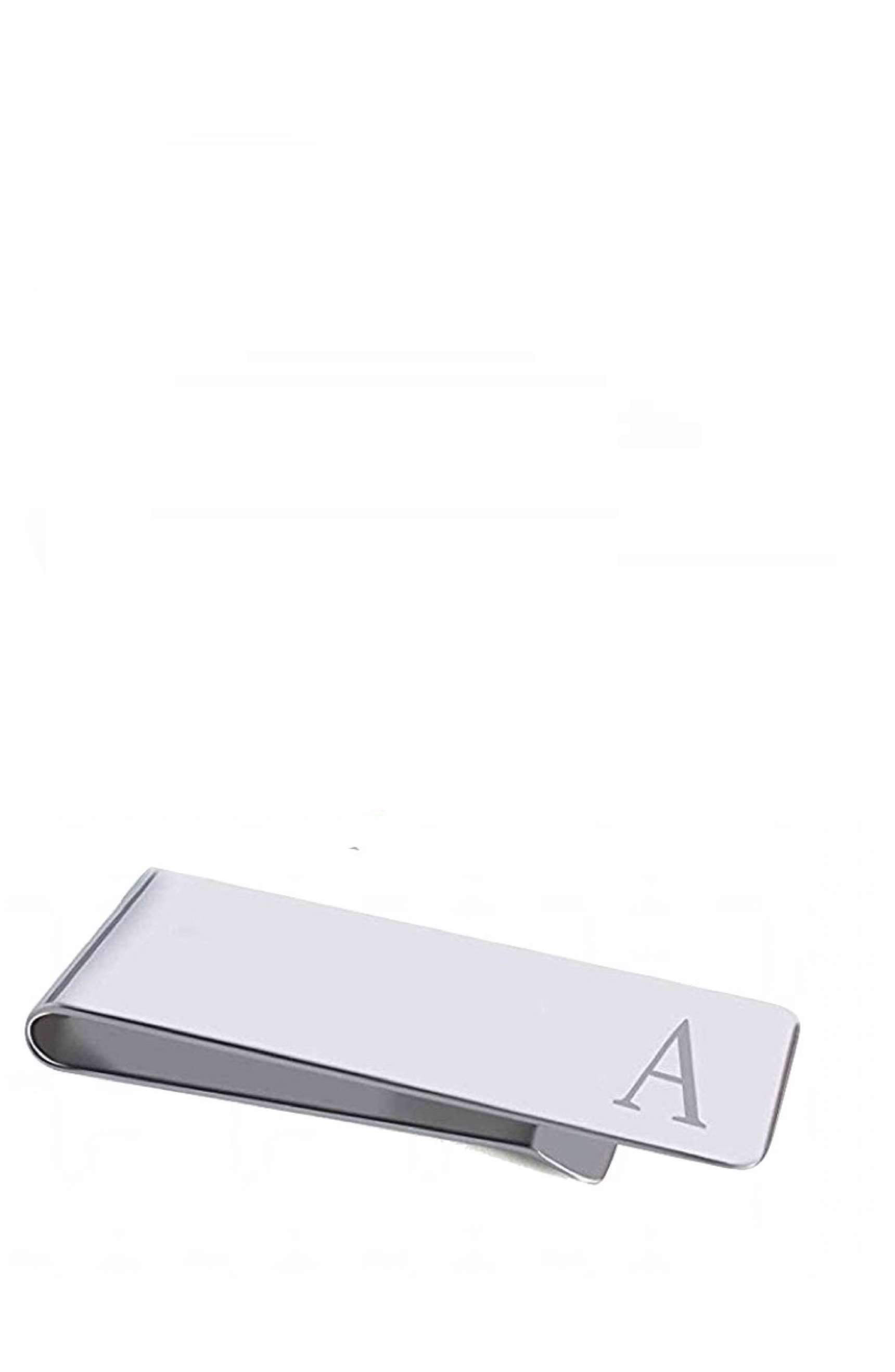 Silver Initial "A" Money Clip