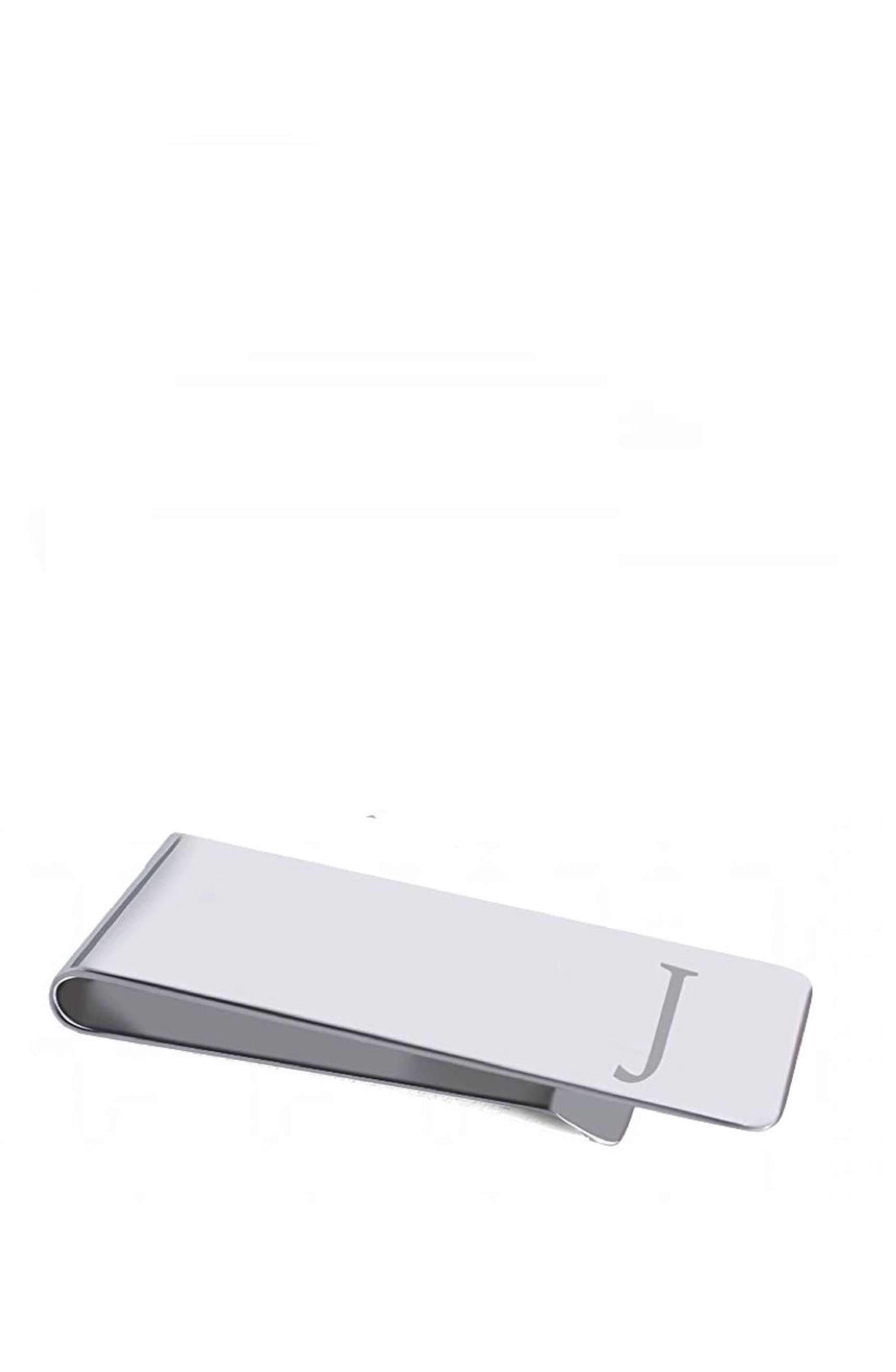 Silver Initial "J" Money Clip