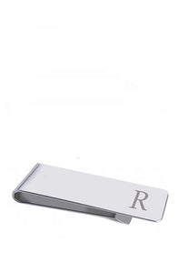 Silver Initial "R" Money Clip