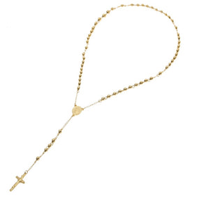 18k Gold Religious Cross Rosary