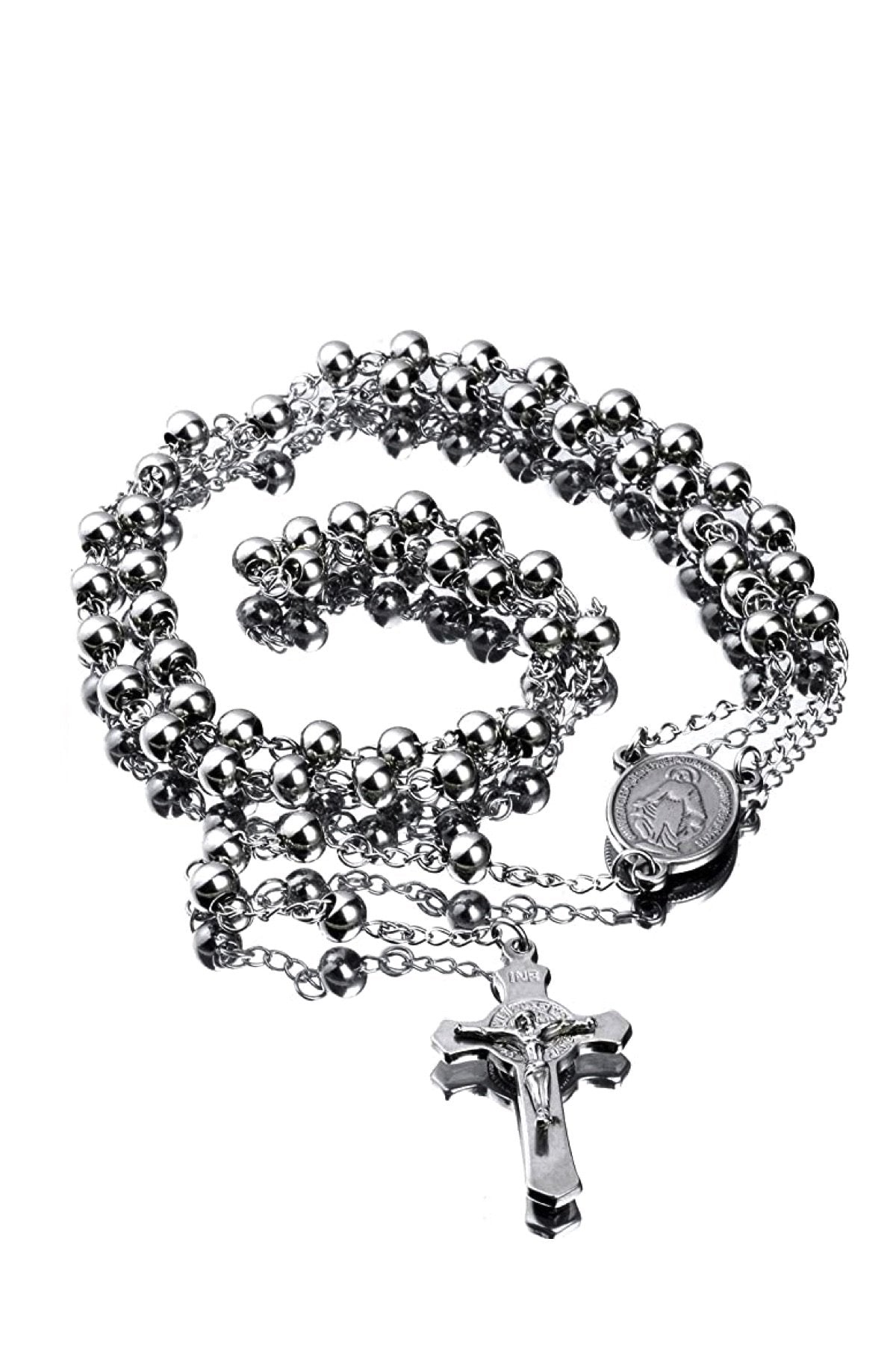 Men's Silver Religious Rosary