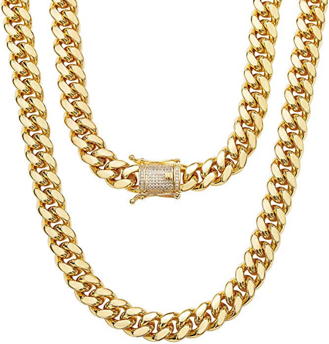 18k Gold Cable Cz Necklace