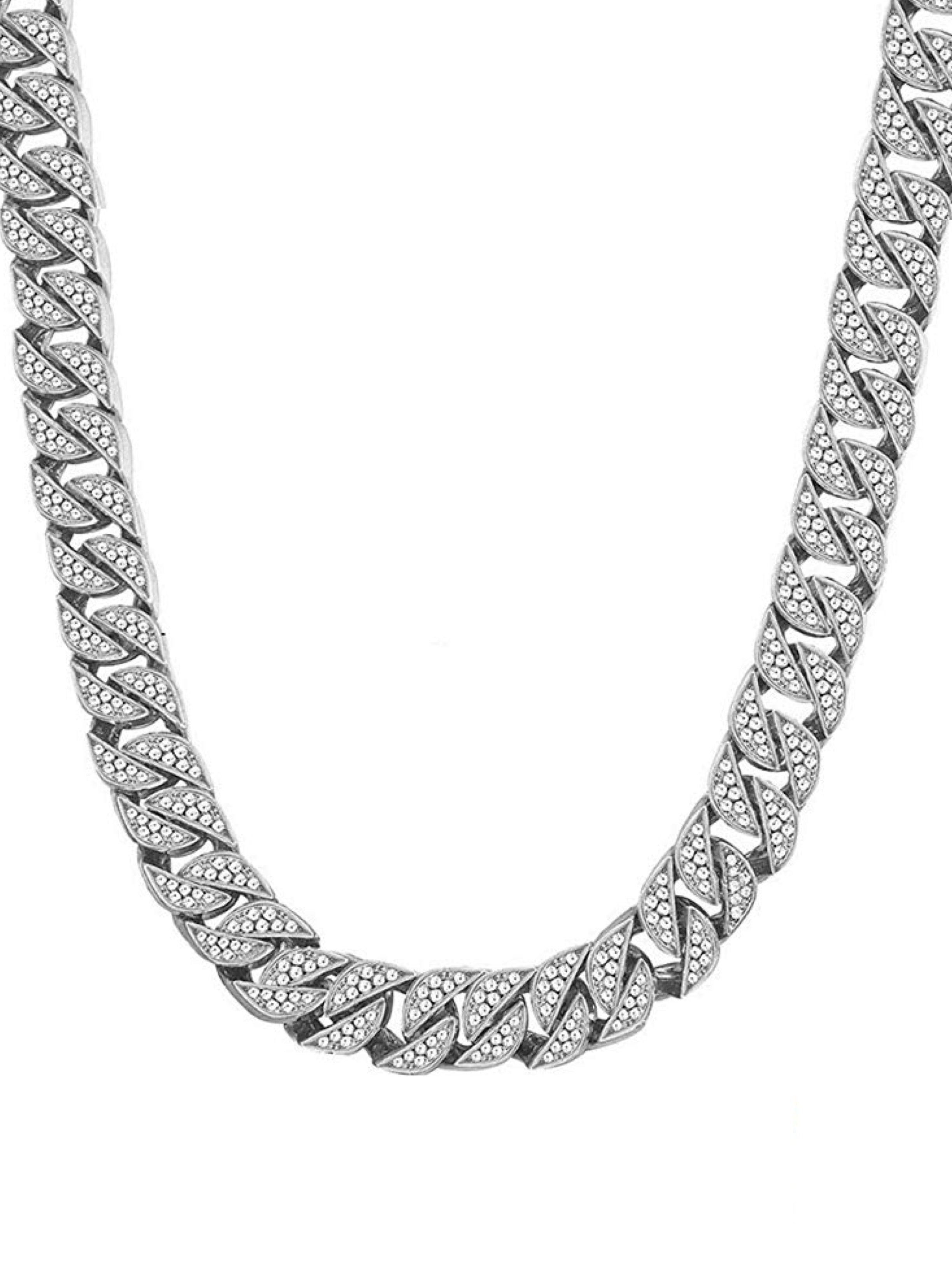 Silver Cz Link Necklace