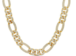 18K Gold Cz Multi Link Necklace