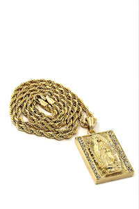 18k Gold Religious Tag Necklace