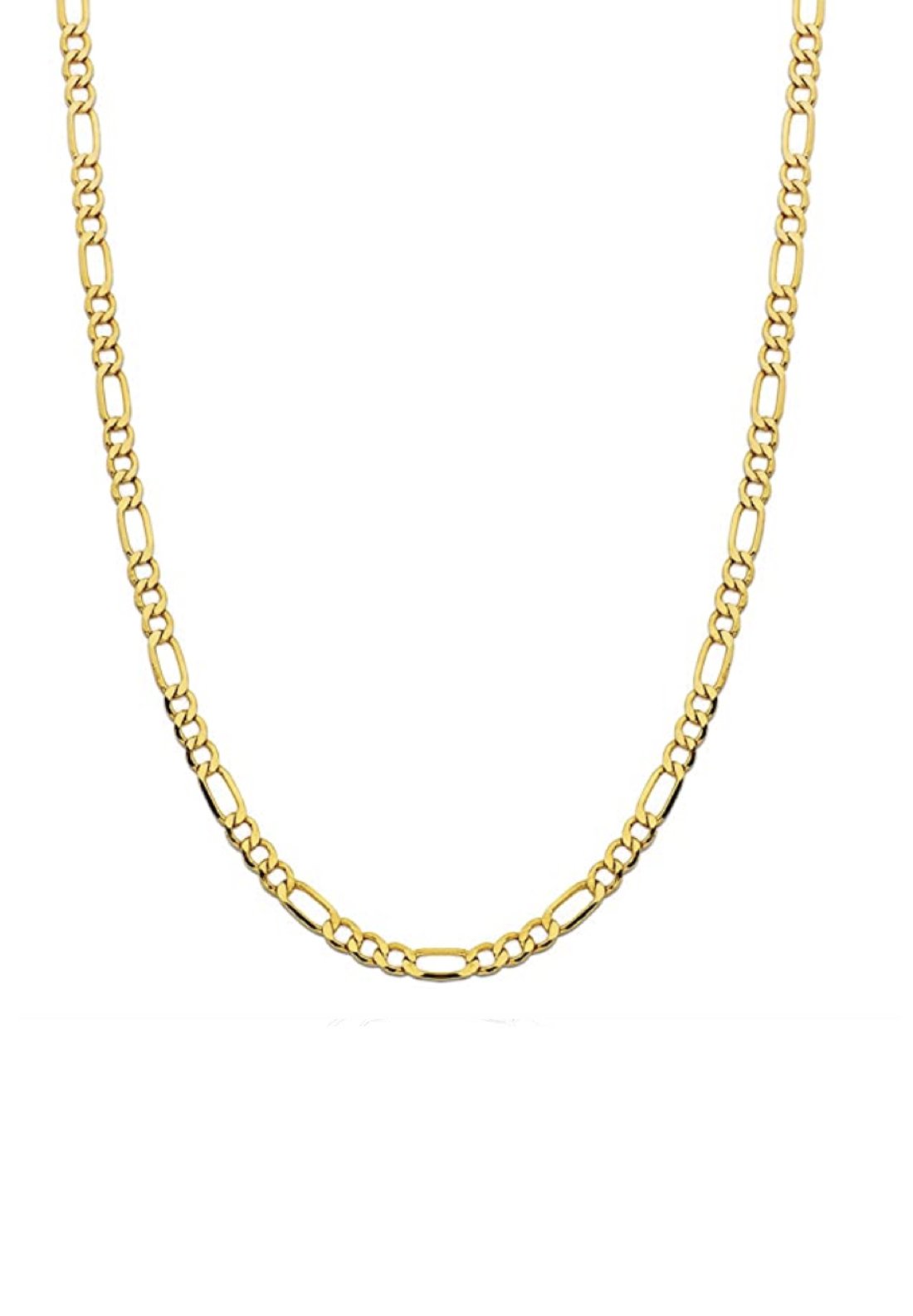 18K Gold Chain Figaro Link Necklace