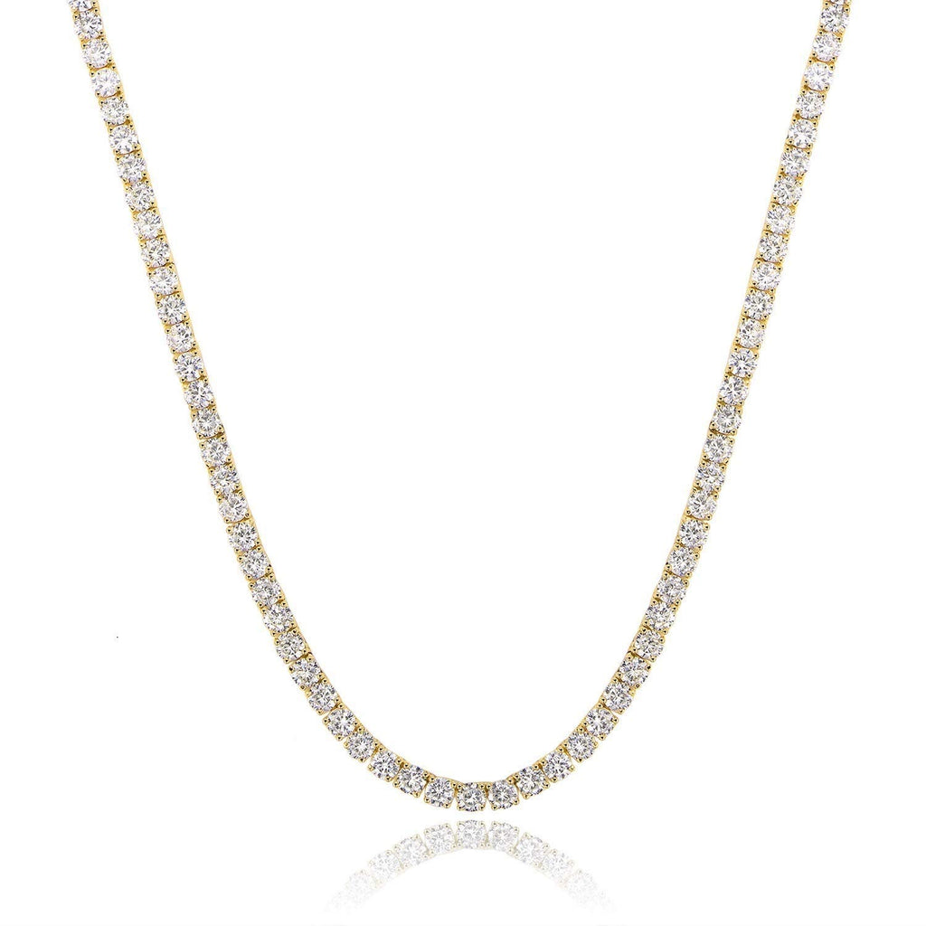 18k Gold Cz Tennis Necklace