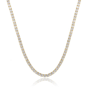18k Gold Cz Tennis Necklace