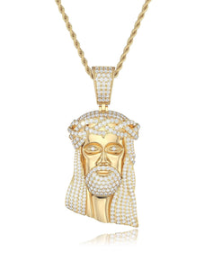 18k Gold Cz Religious Necklace