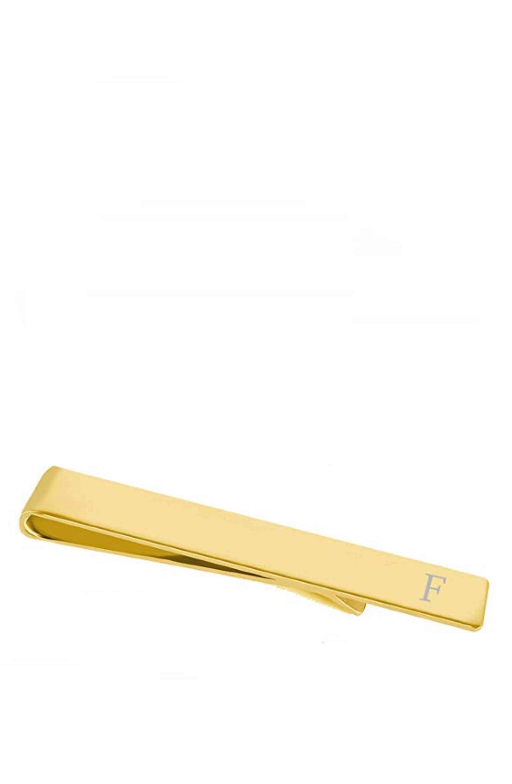 18K Gold Initial "F" Tie Bar